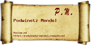 Podwinetz Mendel névjegykártya